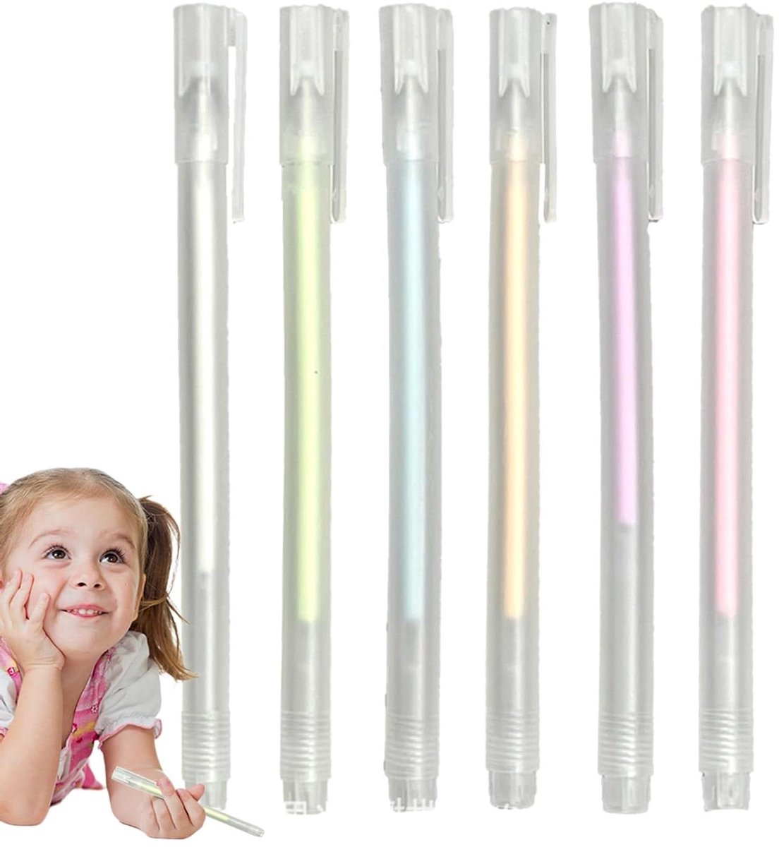 Sneldrogende Lijmpennen - Lijmrollers Kleur - Scrapbooking Hobby - Permanente Hechting - 6 Stuks - Multicolor