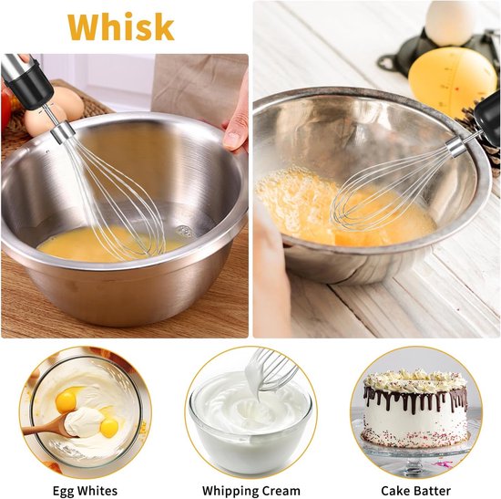 Staafmixer Set - Keukenmixer - Eten Bereiden - 6-in-1 Functionaliteit - 700 ml - Zwart — afbeelding 5