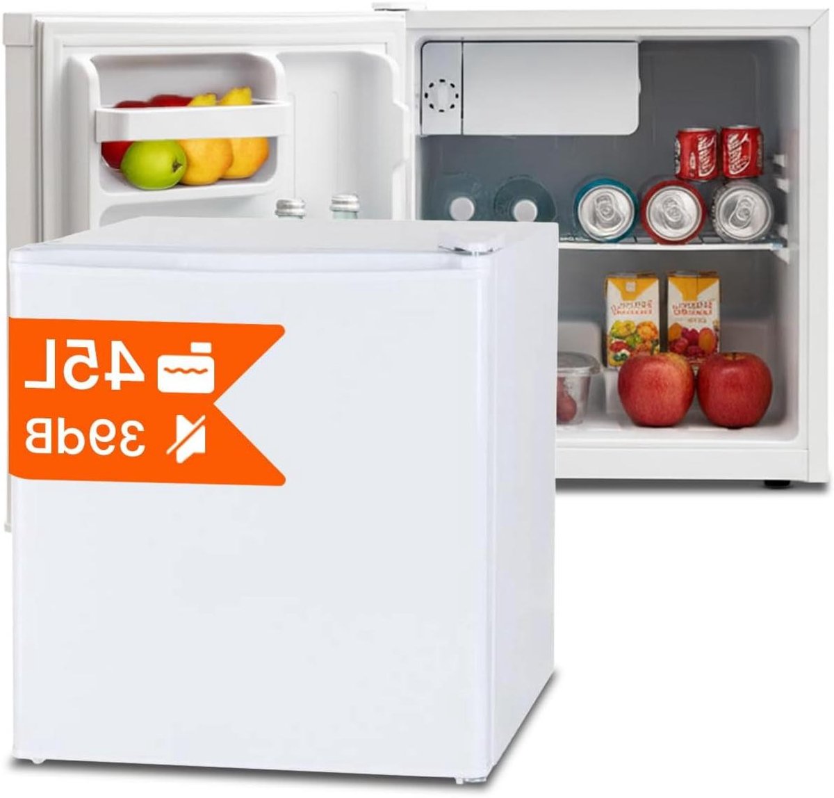 Mini Koelkast - Kleine Koelkast - Dranken Koelen - Stil en Compact - 45 Liter - Wit