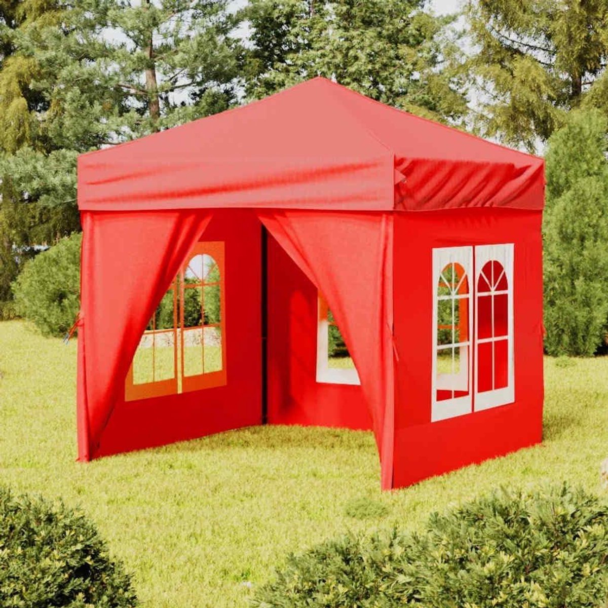 Opvouwbare Partytent - Feesttent Paviljoen - Buitenfeesten Organiseren - Waterafstotend Oxford Dak - 2 x 2 Meter - Rood