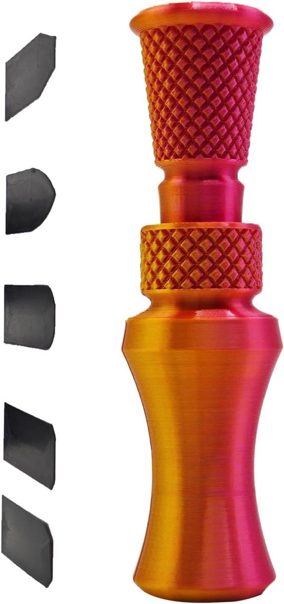 Eendenlokfluitje - Lokfluit Buiten - Buitensport Geluid - 5 Geluidschips - 14 x 5 x 5 cm - Rood