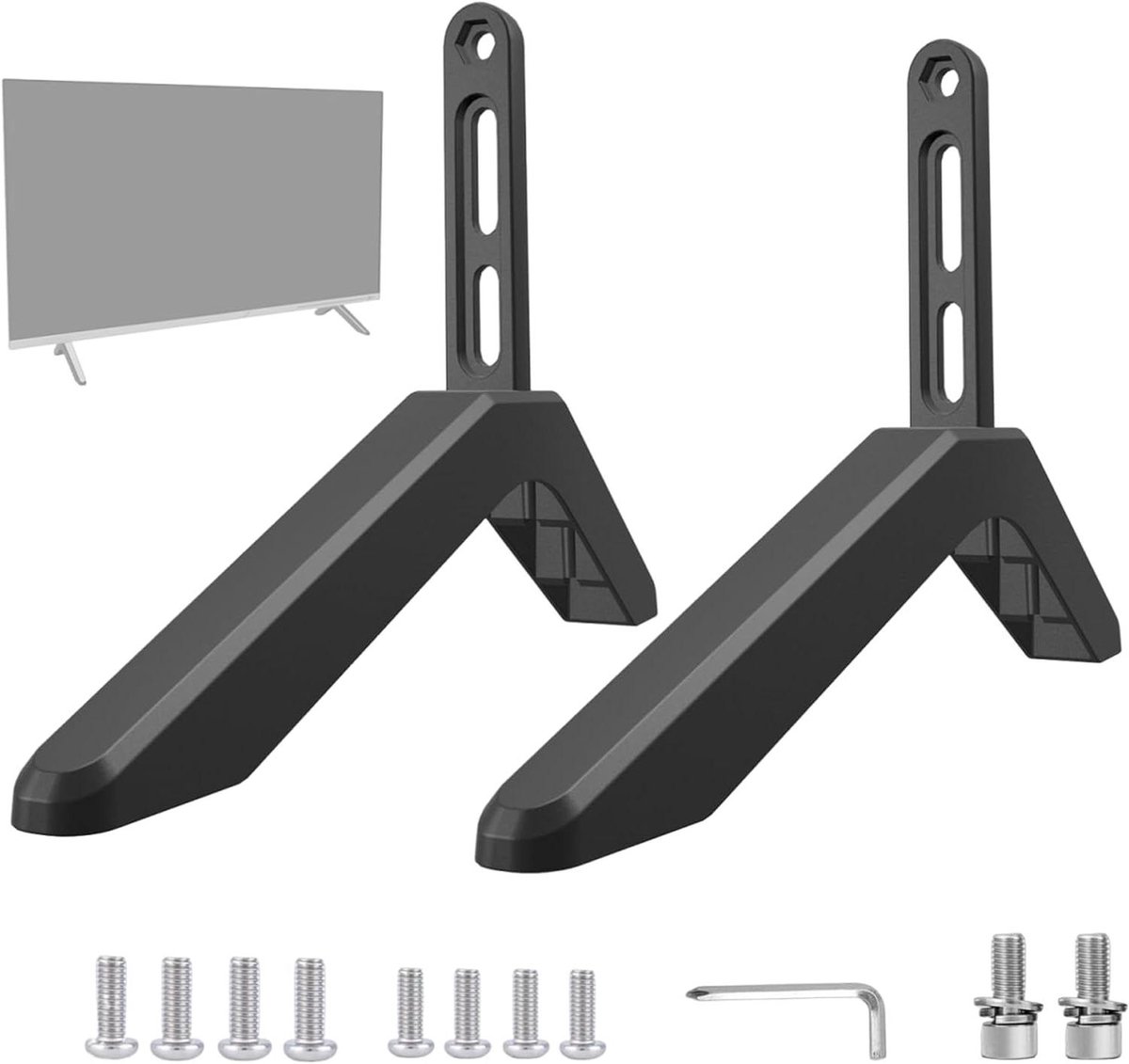 Verstelbare tv-poten - Universele voet - Tv verhogen - Antislip basis - 32-65 inch - Meerkleurig