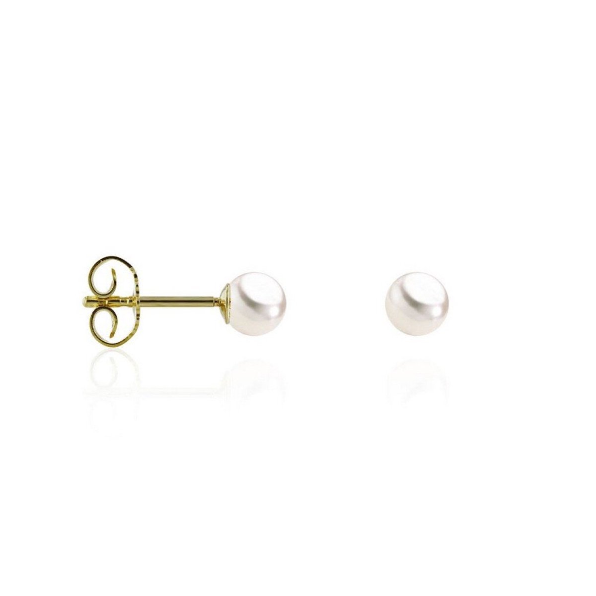Luna-Pearls - 311.1593 - Oorstekers - Dames - 585 Geelgoud - Zoetwatercultuurparel