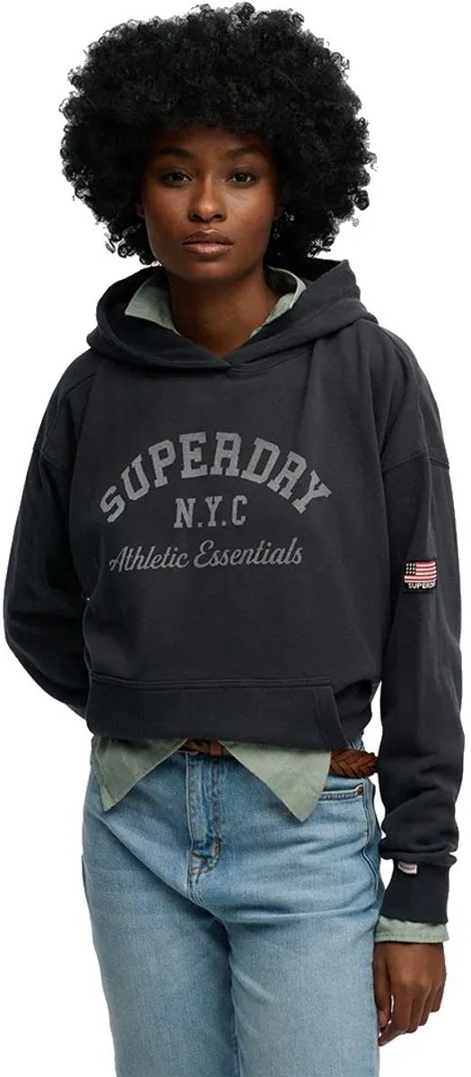 Superdry Athletic Essentials Relaxed Hoodie Dames Hoodies Marineblauw