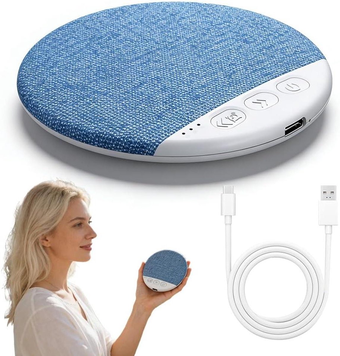 Kussenluidspreker Bluetooth - Slaap audio - Rustig luisteren - Ultradun design - 12.7 cm - Blauw