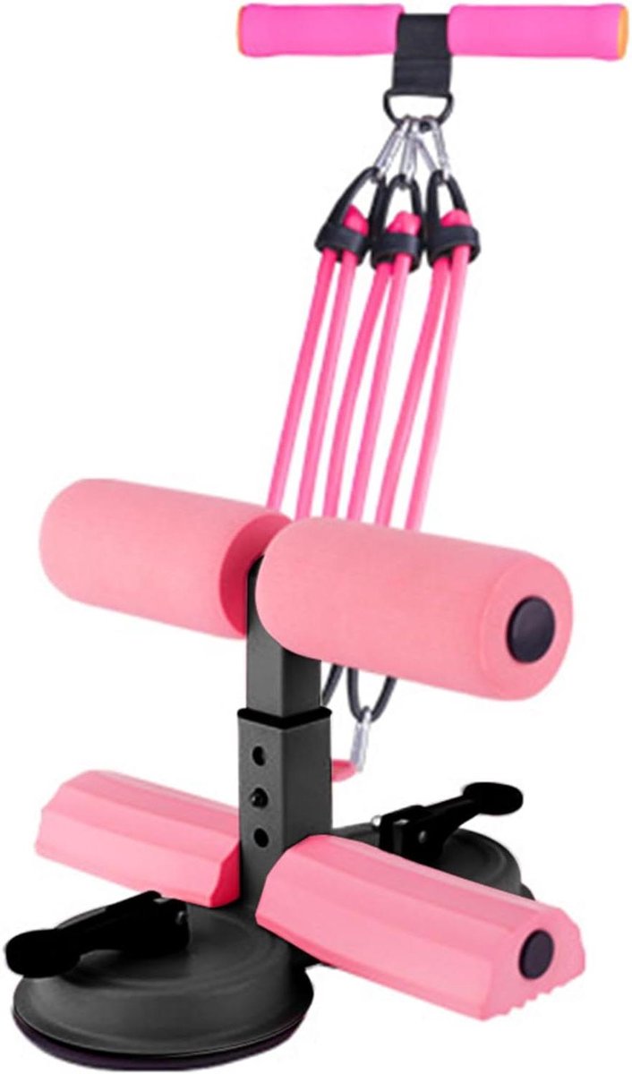 Sit Up Ondersteuning - Voethouder Core - Thuis Krachttraining - Vacuüm Vergrendeling - 23 x 20 cm - Roze