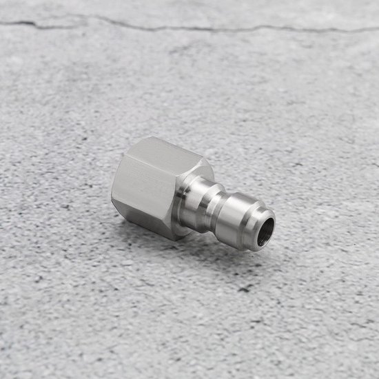 Cosensi - Dailygoods - Dailygoody - Hogedrukreiniger Adapter - Roestvrij staal - Duurzaam - 1/4 Inch Vrouwelijke - Snelkoppeling - Voor elke hogedrukreiniger - Zilver van Cosensi — afbeelding 3
