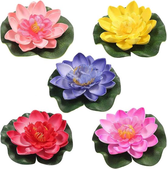 Kunstmatige Lotus Bloemen - Nep Lelies - Vijver Decoratie - Realistisch Schuim - 39 Inch - Meerkleurig