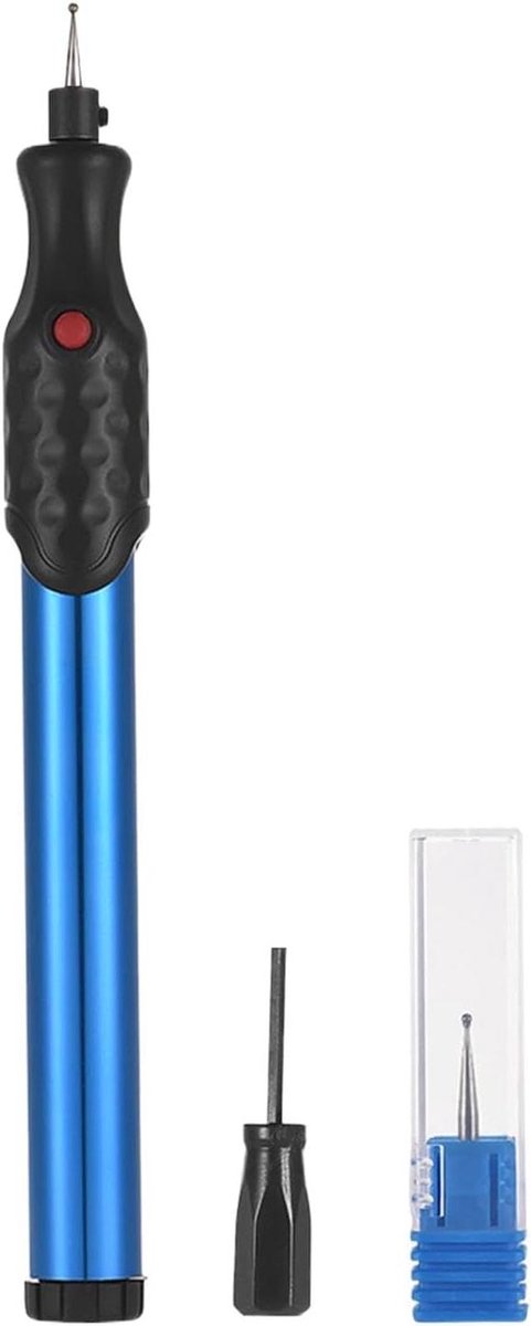 Metalen graveerpen - Elektrisch graveergereedschap - Objecten personaliseren - Draadloos en draagbaar - 21000 RPM - Blauw