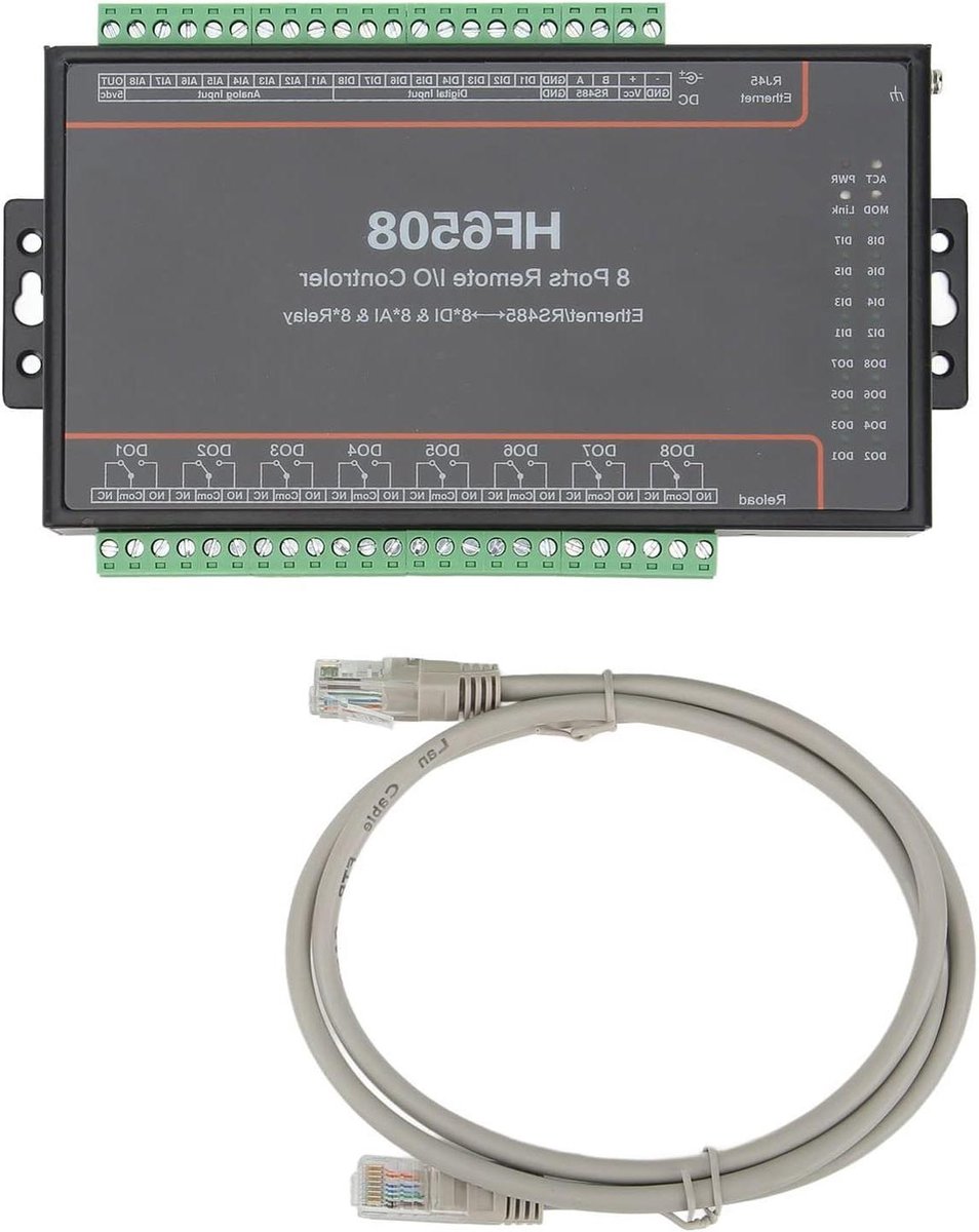 Netwerk Relay Controller - IO Modules - Systeem Automatisering - 8 Poorten RS485 Ethernet - 10/100M Ethernet - Zwart