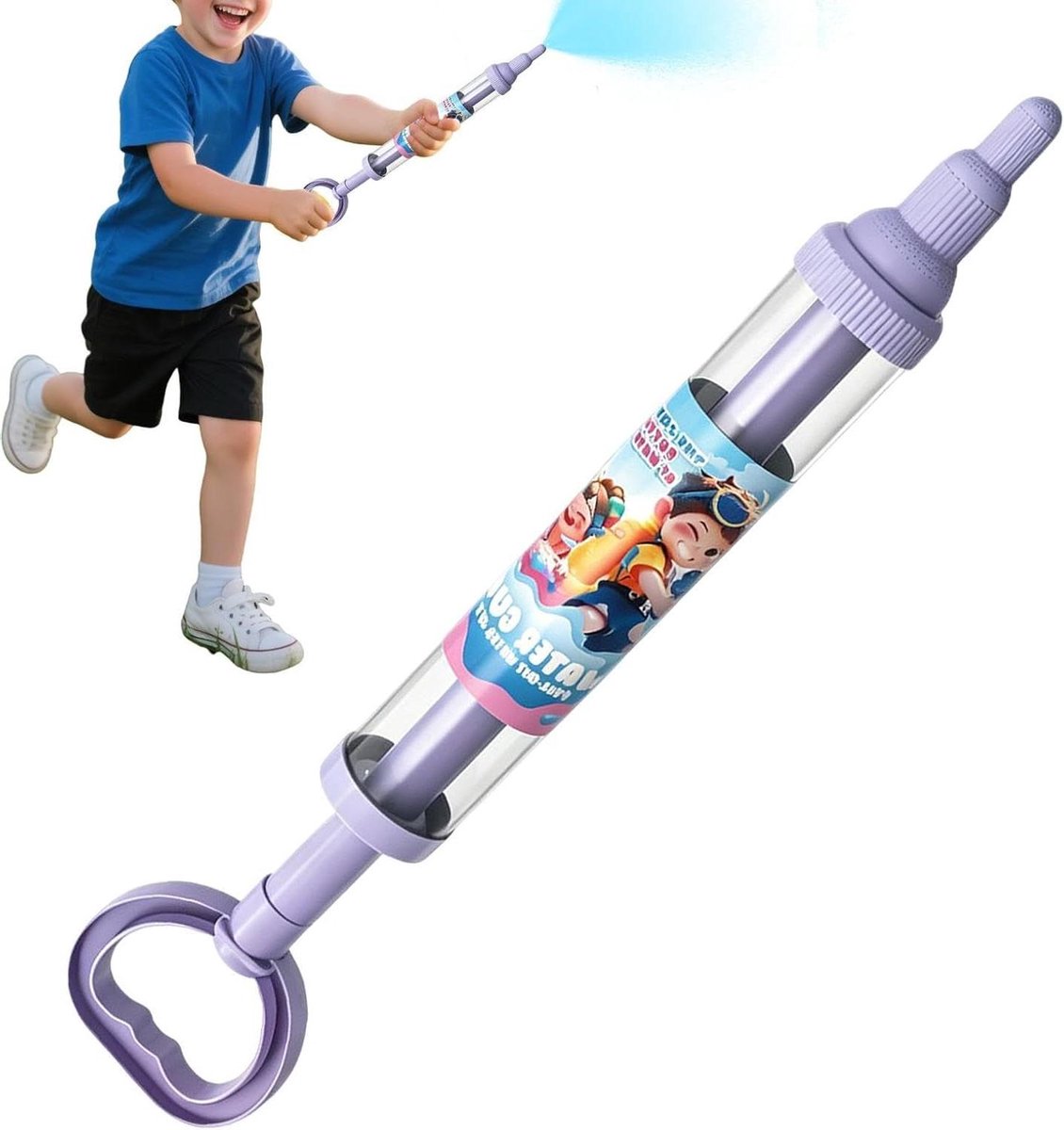 Waterspeelgoed Kinderen - Waterpistool - Buitenspelen Zomer - Uittrekbaar Design - 46 cm - Lila