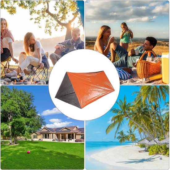 Survivaltent - Noodtent - Buitenbescherming - Warmtebehoud - 1 Persoon - Oranje — afbeelding 5