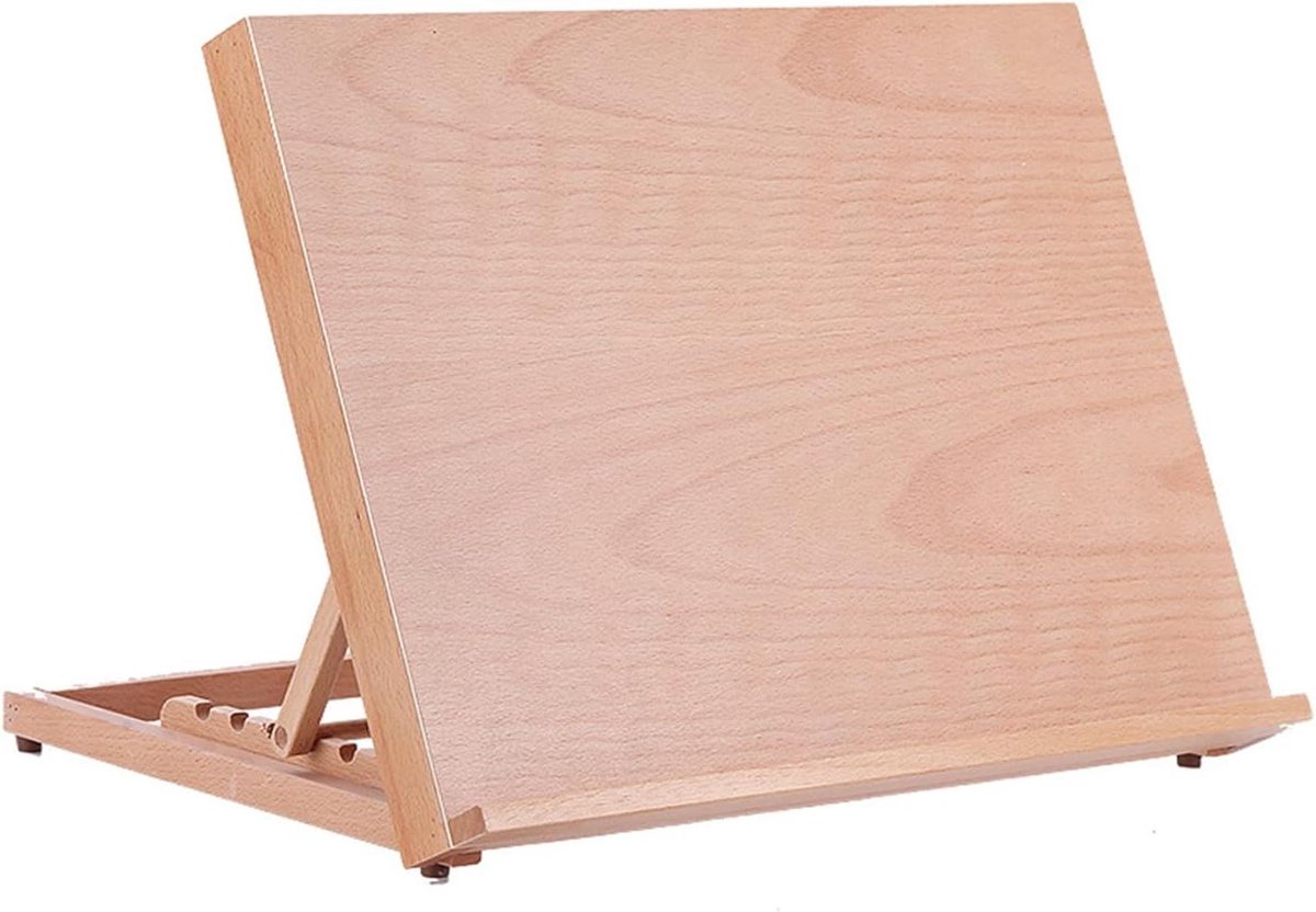 Houten Tekentafel - Ezel A3 - Schilderen Tekenen - Verstelbare Hoeken - 47 x 36 cm - Beige