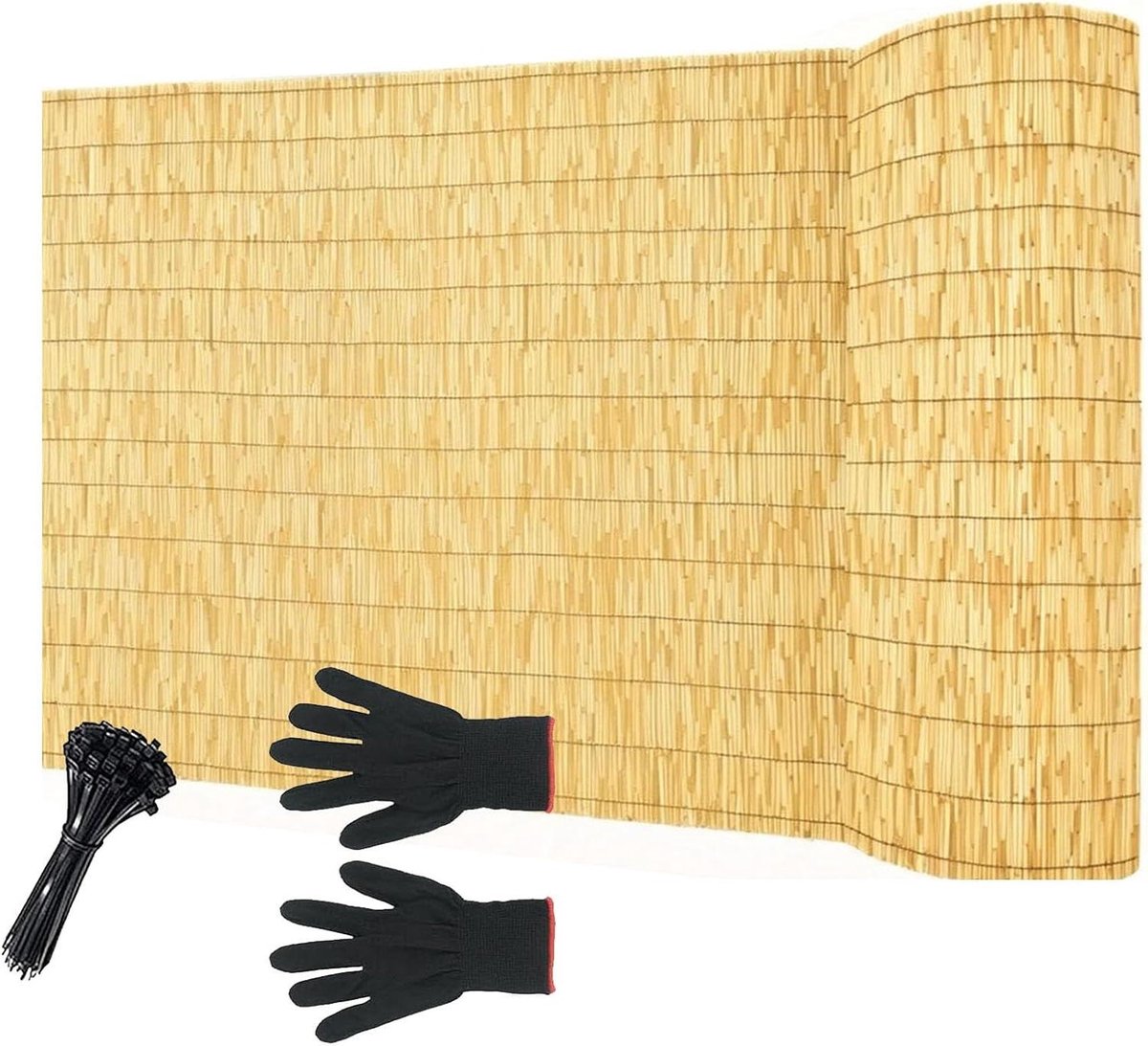 Natuurlijke Rietmat - Privacyscherm Tuin - Buitenruimte Aankleden - Handgeweven Bamboe-Look - 100x1500cm - Natuurlijk
