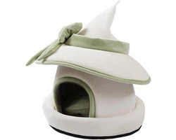 Konijnenhuis Binnen - Dierenbed Hamster - Kleine Dieren - Zachte Pluche Voering - 14.4D x 17.6B x 14.4H cm - Groen