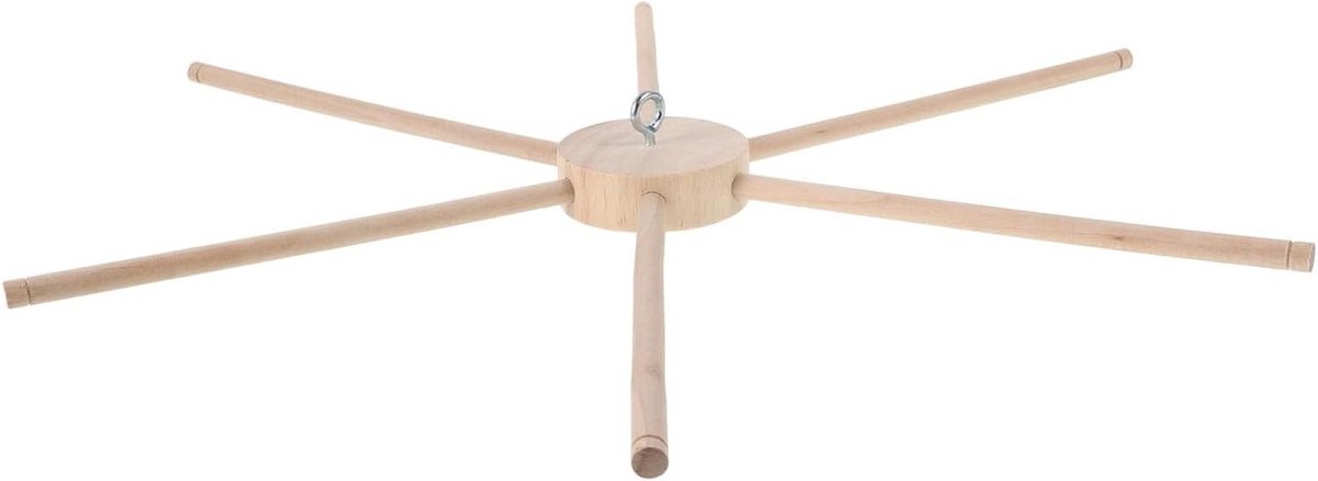 Houten Mobiel Frame - Wieg Mobiel Houder - Babykamer Decoratie - Weerbestendig Hout - 39 cm - Khaki