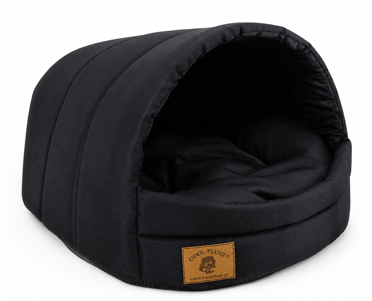 Honden- en Kattenhuis Bed - Maat L, Comfortabel, Duurzaam, Wasbaar, Ideaal voor Honden en Katten, Stevig en Warm, zwart