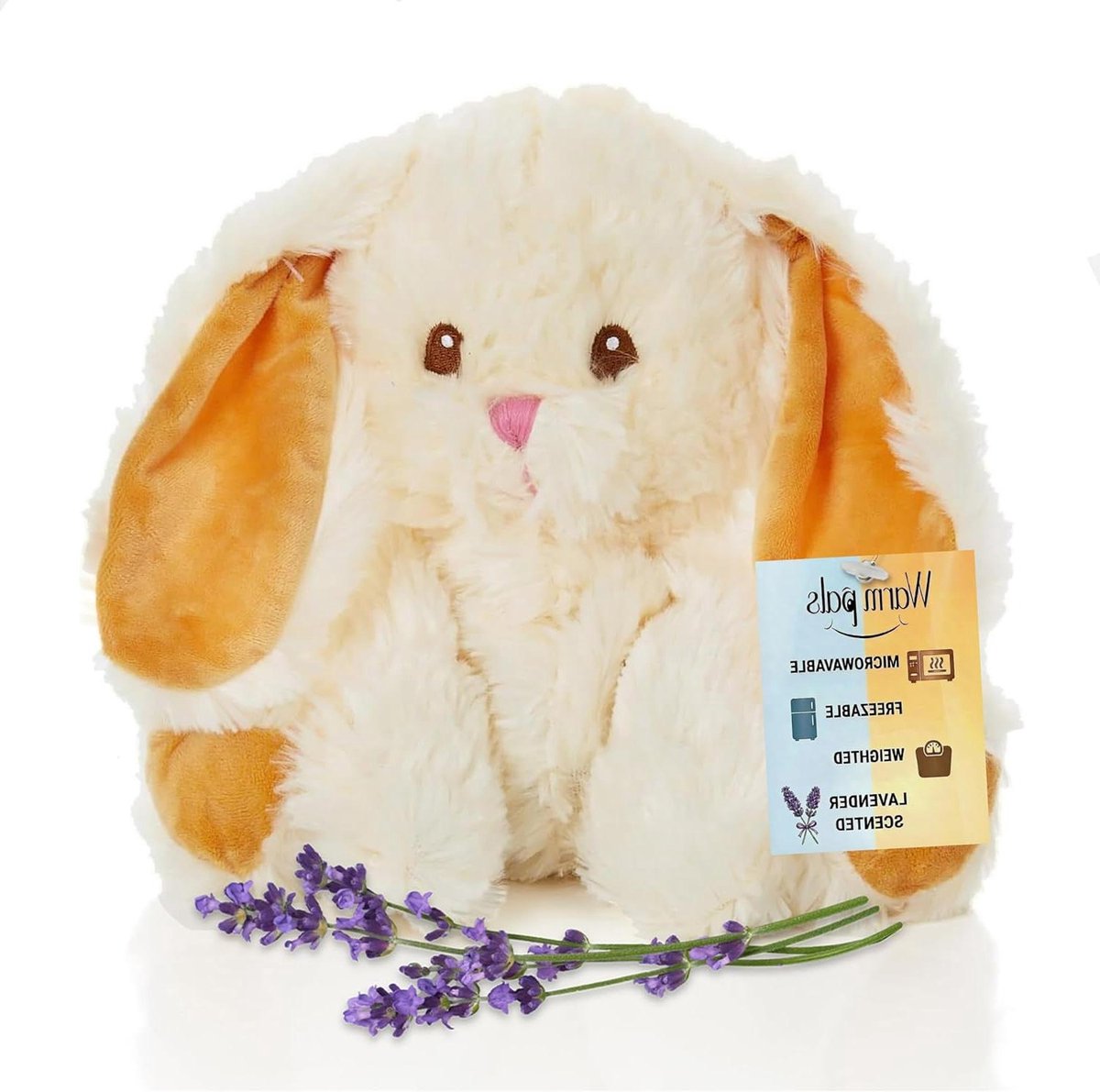Warmtekussen Konijn - Kruik Knuffel - Ontspanning en Comfort - Magnetron en Vriezer Geschikt - 1.5 Pounds - Lavendel
