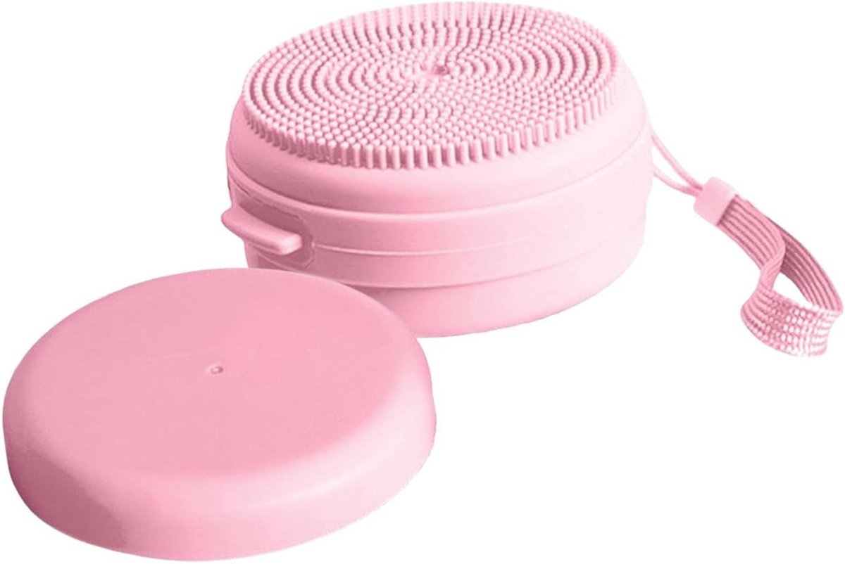 Siliconen Body Scrubber - Douche Borstel - Huid Reinigen - Met Zeepdispenser - 5 cm - Zwart