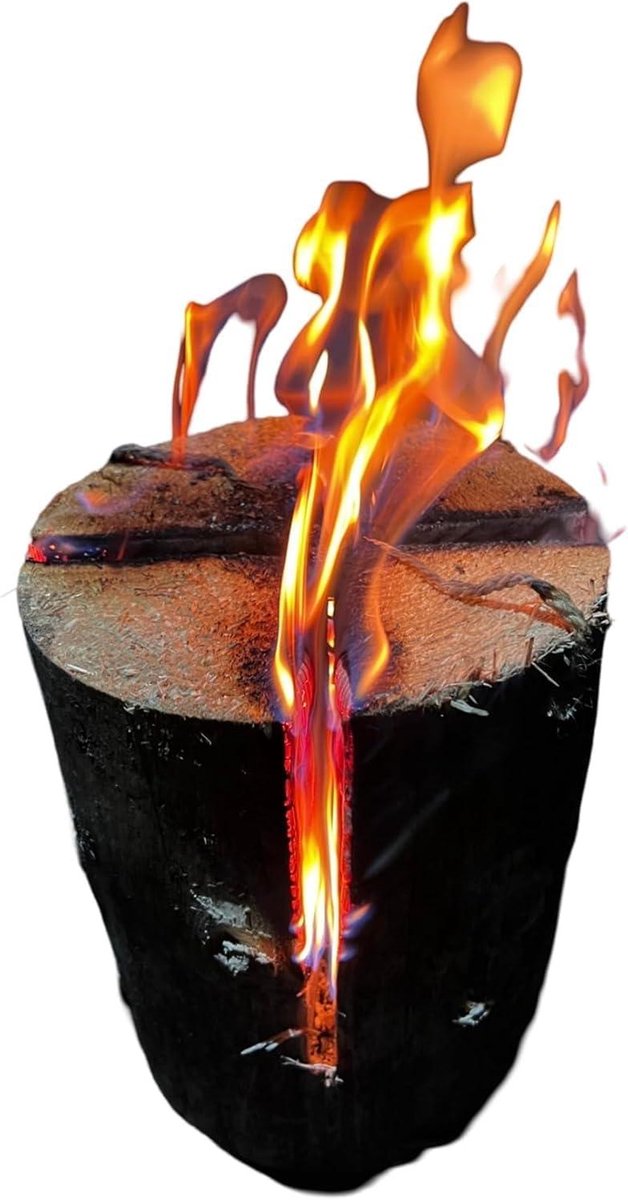 Zweedse fakkel - Boomstam fakkel - Buiten sfeer - Natuurlijk ontwerp - 25 cm hoog - Naturel
