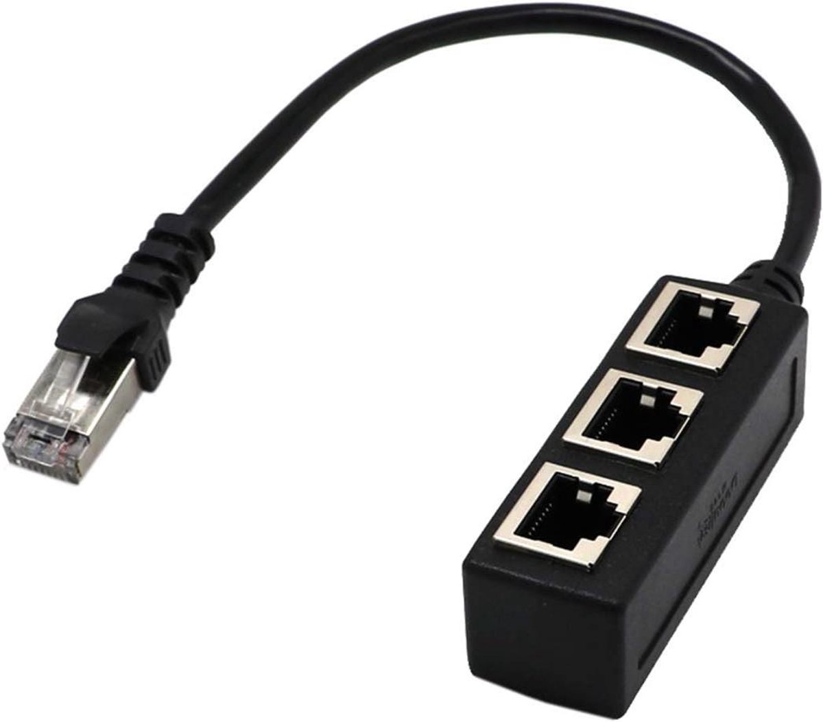 Netwerk Splitter Adapter - Ethernet Kabel Verlenger - Netwerk Uitbreiden - Vergulde Kern - RJ45 Vrouwelijke - Zwart