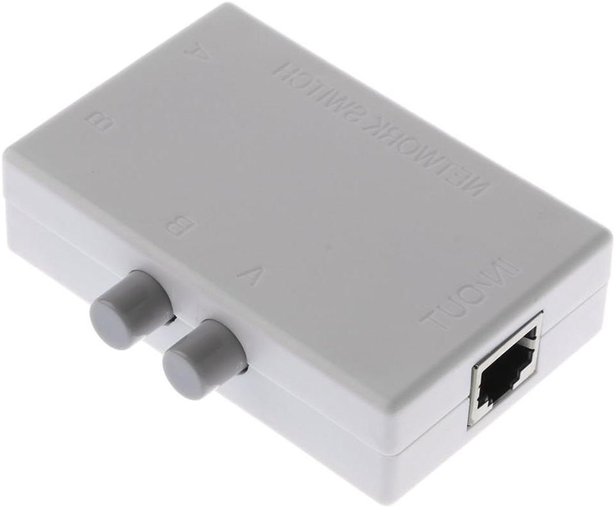 Netwerk Switch - Internet Splitter - Verbinden Apparaten - Fysieke Isolatie - 2 Poorten - Wit