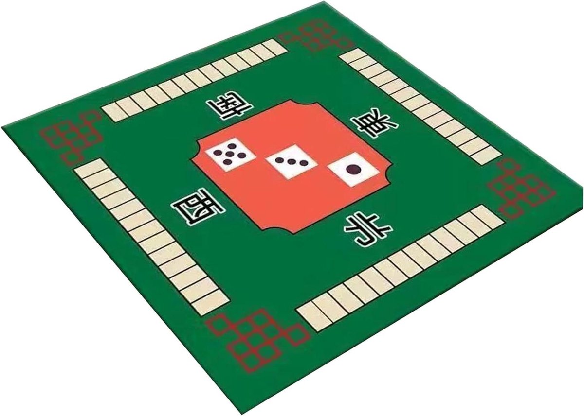 Mahjong Tafelmat - Spelonderlegger - Spelplezier Vergroten - Geluidsdempend Ontwerp - 80 x 80 cm - Groen