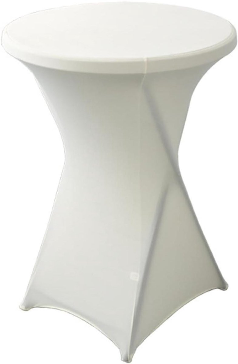 Tafelhoezen Set - Stretch Overdekking - Feestelijke Decoratie - Antislip Versterking - 80 cm Diameter - Gebroken Wit
