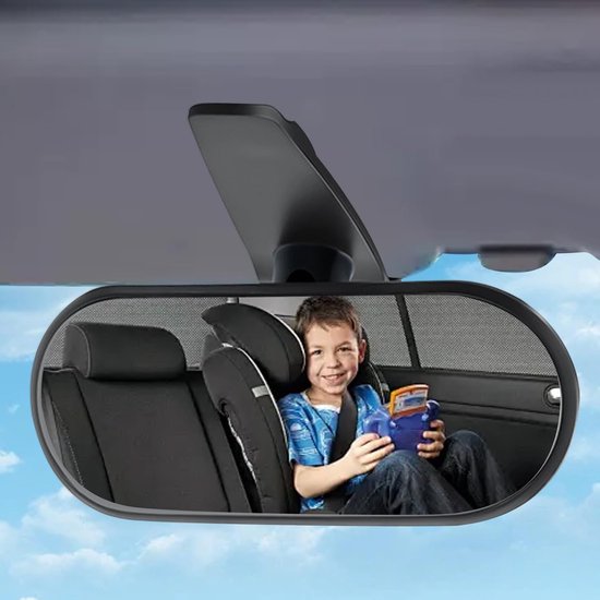 baby spiegel auto- Autoachteruitkijkspiegel - Babyzitje achteruitkijkspiegel - HD-achteruitkijkspiegel - Panoramische achteruitkijkspiegel - 360 graden verstelbaar - Geschikt voor nachtelijk rijden (Enkele verpakking - 13,7 x 5,7) van A3Baby & Kids — afbeelding 2