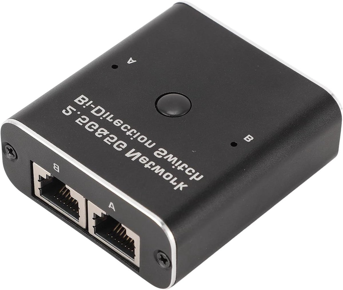 Netwerkswitch Selector - Ethernet Switch - Netwerk Delen - Eén Klik Schakelaar - 2 Poorten - Zilver
