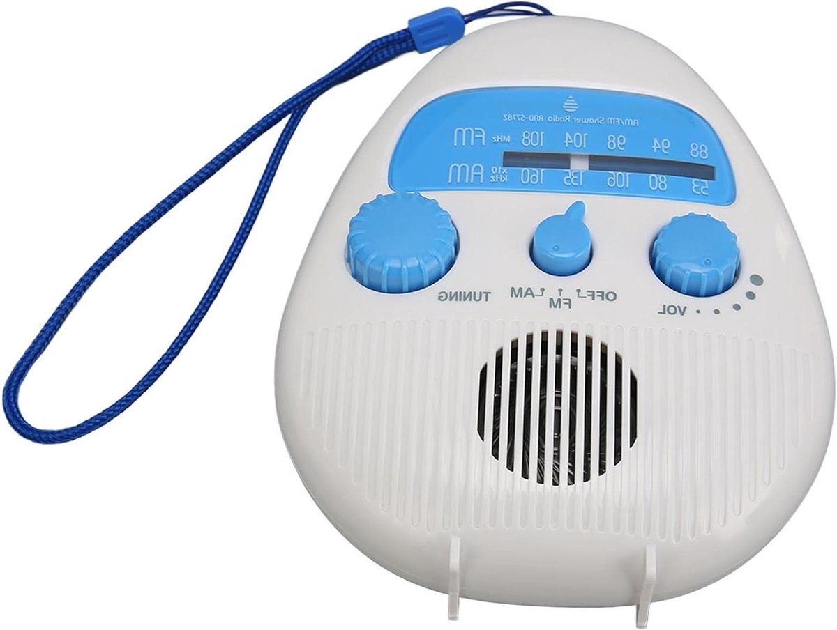 Doucheradio - Badkamer Radio - Muziek Luisteren - Waterdicht Ontwerp - 16x13x6 cm - Wit