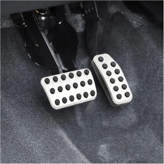 Pedaal Covers - Auto Interieur - Verbeter Rijervaring - Antislip Rubber - 1 Set - Zilver Zwart — afbeelding 2
