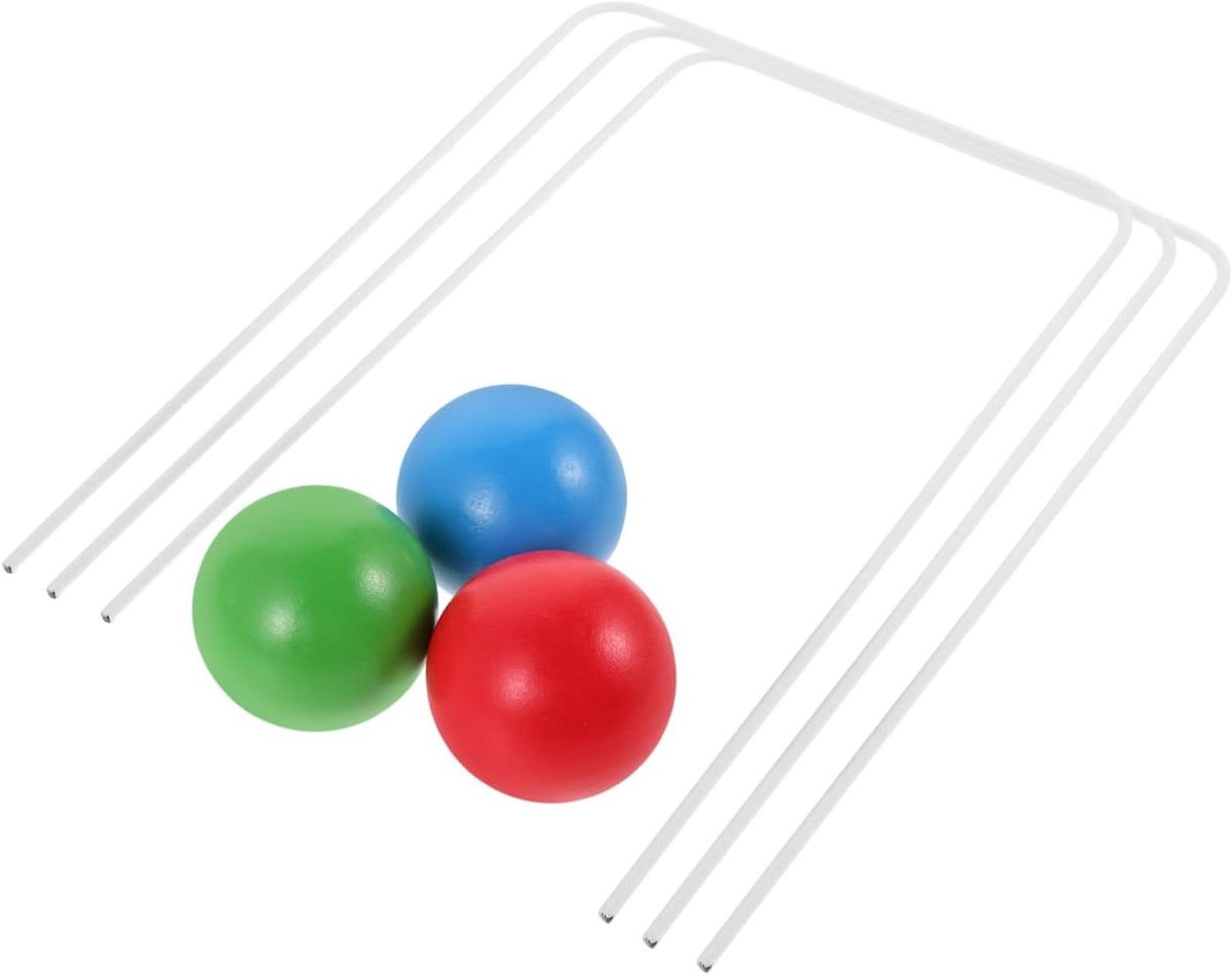 Kinderhamer - Croquet set - Buiten spelen - Robuuste houten ballen - 4.50X4.50X4.50CM - Diverse kleuren