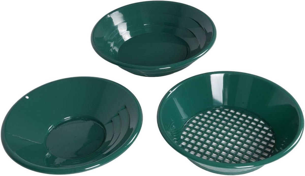 Goudzoekset - Goudpan Zeef - Goud Verzamelen - Duurzame ABS Constructie - 14 en 15 Inch - Groen