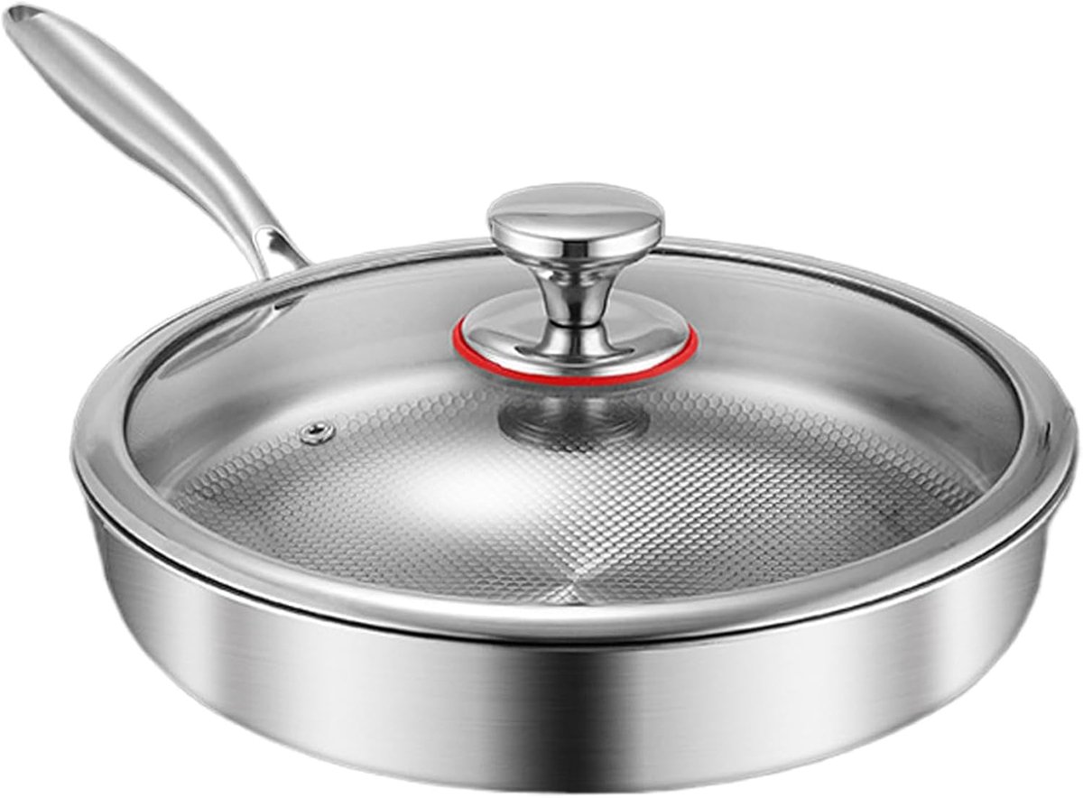 Koekenpan Antiaanbak - Titanium Pan - Veelzijdig Koken - Inclusief Deksel - 20 cm Diameter