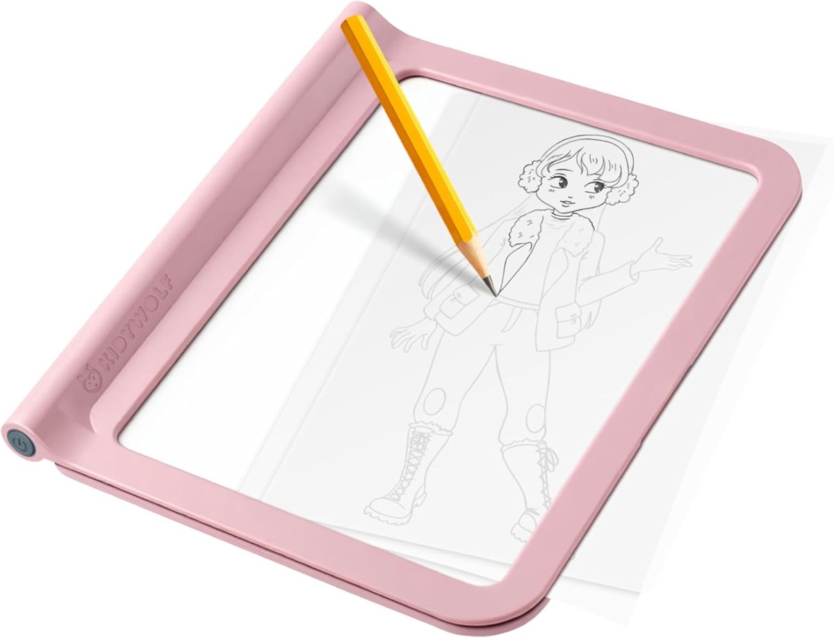 Lichte Tekentafel - Tekentablet Neon - Kinderen Leren Tekenen - Zacht Licht - 700 Gram - Roze