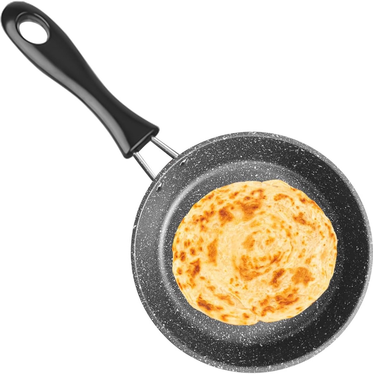 Mini Koekenpan - Omelet Pan - Ontbijt Maken - Voor Alle Hittebronnen - 14 cm Diameter - Zwart
