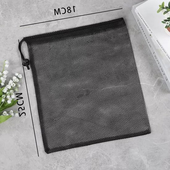 Set van 2 Mesh Tassen met Trekkoord, Ideaal voor het Verzamelen van Golfballen, Speelgoed en Tennisballen — afbeelding 5