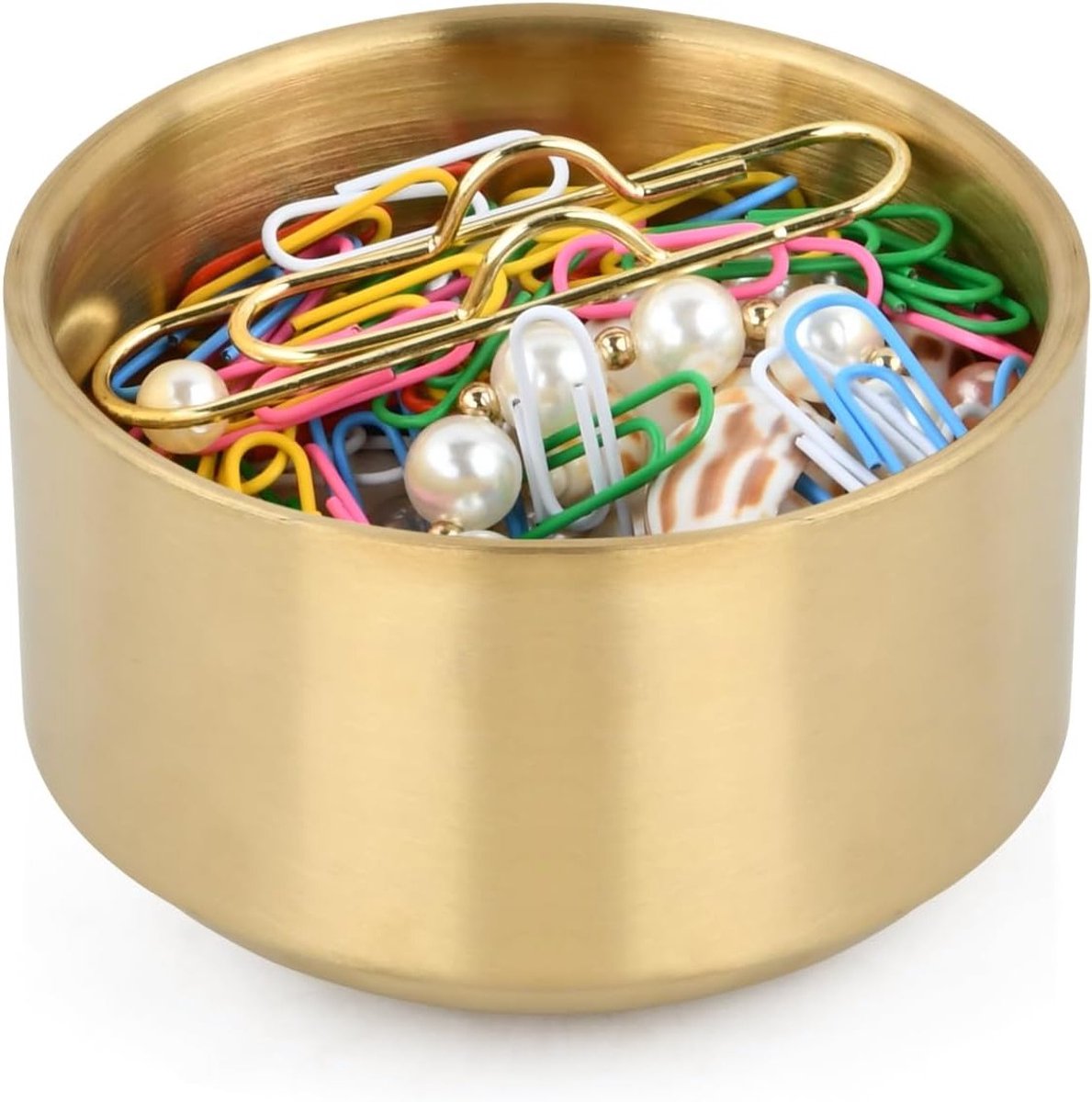 Gouden Paperclip Houder van RVS - Stijlvolle Dispenser en Organizer met Stapelbaar Ontwerp voor Kantoor en Thuisgebruik