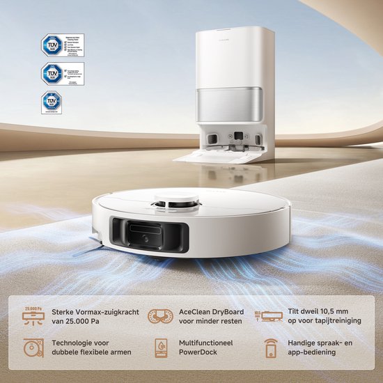 Dreame L10s Ultra Gen 3 Set – Robotstofzuiger met Dweil - 25.000 Pa Zuigkracht - Automatische Leeg- & Zelfreinigende Dweilfunctie - Custom Clean™ Technologie - Slimme zijborstels