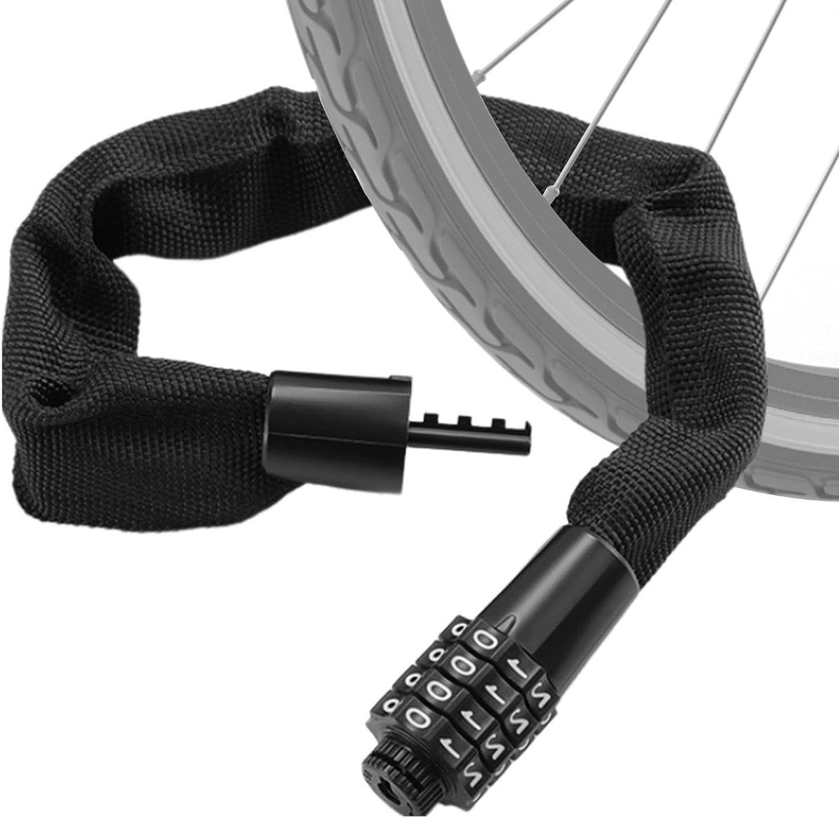 Fietsslot Cijferslot - Kettingslot Combinatie - Fiets Beveiligen - Gelegeerd Staal Ketting - 120 cm Lengte - Meerkleurig