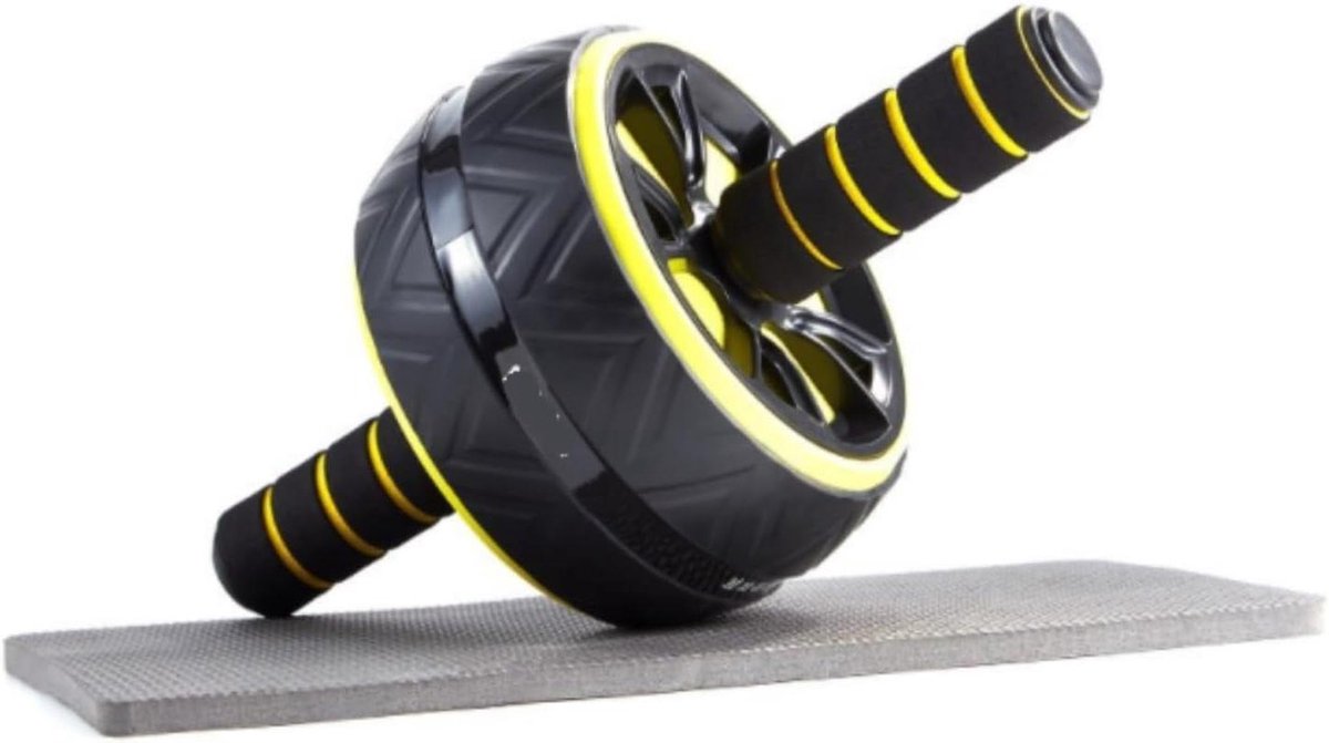 Buikwiel Buikroller - Core Trainer - Spierversteviging - Automatische Rebound - Wiel 16cm - Zwart