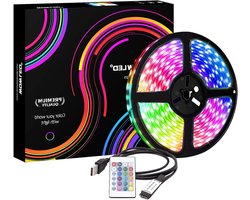 RGB LED TV Achtergrondverlichting 2M met 60 LEDs, USB Voeding, Multi-kleur SMD 5050 Strip Lichtset met 24-toetsen Afstandsbediening voor TV, PC Monitor en Feestdecoratie
