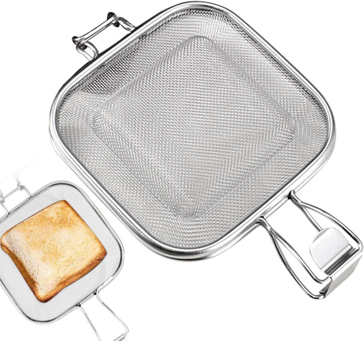 Sandwichpers Tool - Toastie Maker - Sandwiches Maken - Gelijkmatige Warmte - 26.5 x 16 cm - Zilverkleurig