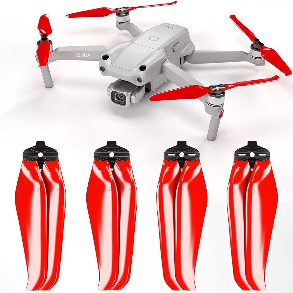 Drone Propellers - Stille Bladen - Verbeterde Vlucht - Geluidsreductie - 4 Stuks - Rood