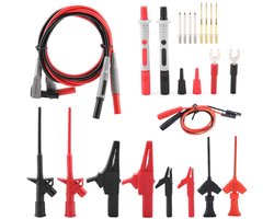 Testkabels Multimeter - Meetkabels Set - Elektronica Inspectie - 24 Delige Set - Universeel Geschikt - Zwart