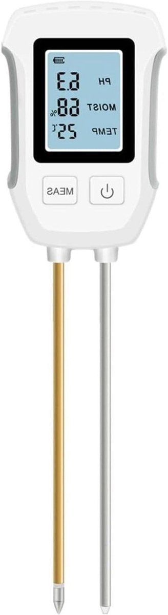 Bodemmeter - pH meter - Planten verzorgen - Meet vocht en licht - 3-in-1 tester - Zwart