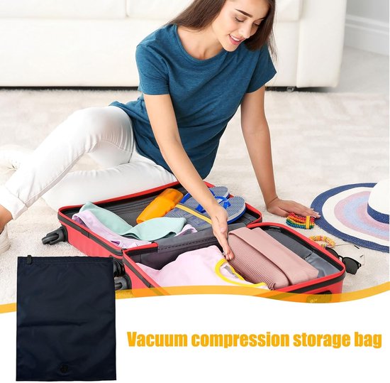 Compressie Zakken - Kleding Organizer - Ruimte Besparen - Hand Rolbaar - Medium Maat - Zwart — afbeelding 5