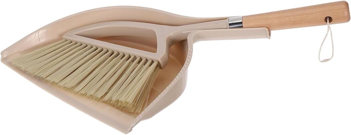 Bureaubezem Stoffer - Handveger Set - Kleine Ruimtes Reinigen - Compact Houten Ontwerp - 30 x 24 x 6 cm