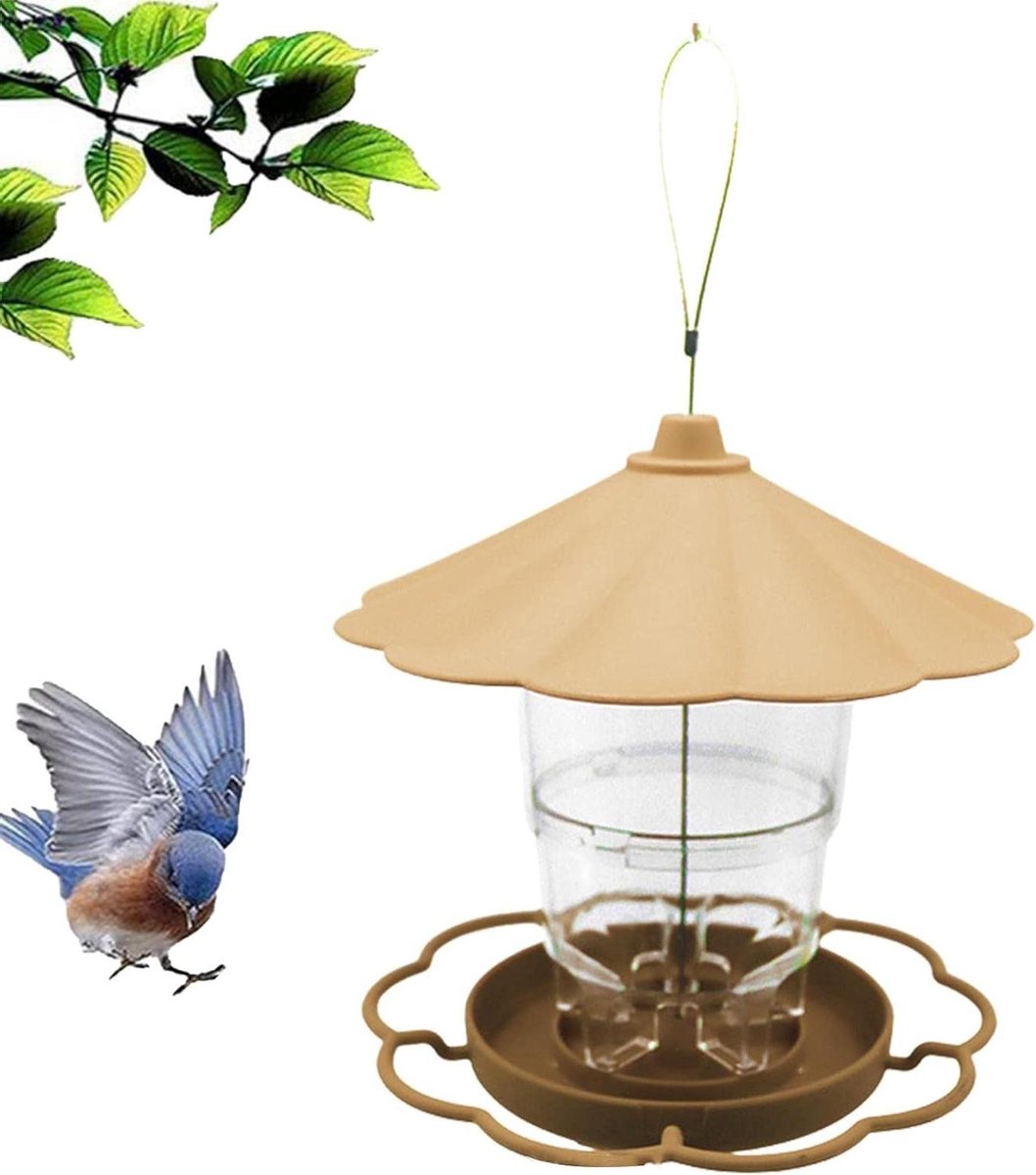 Voederhuisje voor vogels buiten, voederhuisje voor wilde vogels, wasbare voederhuisjes voor wilde vogels, voeder, water, tuintuintuindecoratie